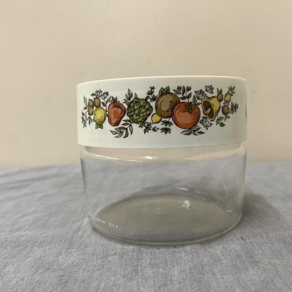 Vintage Pyrex Spice Of Life Glass Canister 4" x 4.75 FS Benefits Charity - Picture 4 of 11